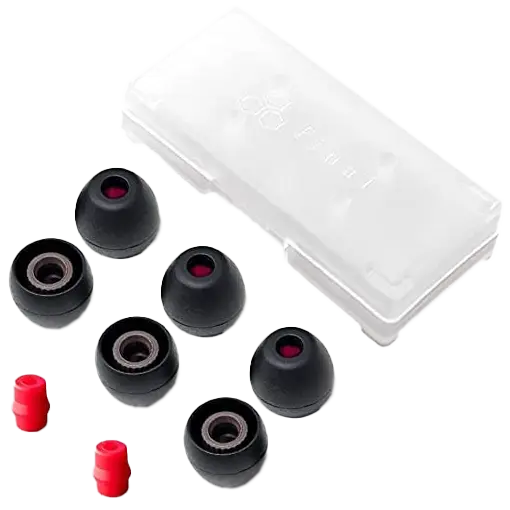 Final Black Silicone Type E Eartip Kit with Case and Nozzle Adapter