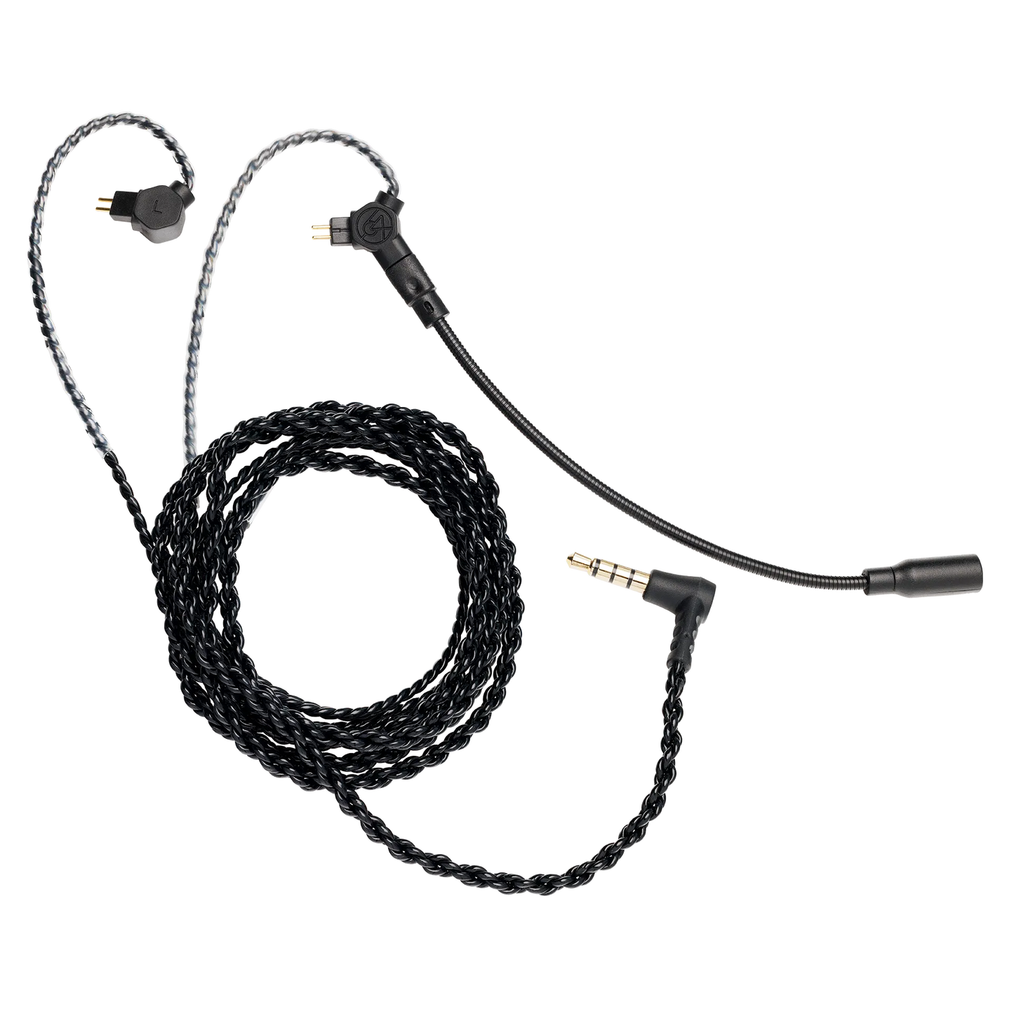 64 Audio IEM Boom Mic Cable - 48” 2-Pin Cable with Mic - Black