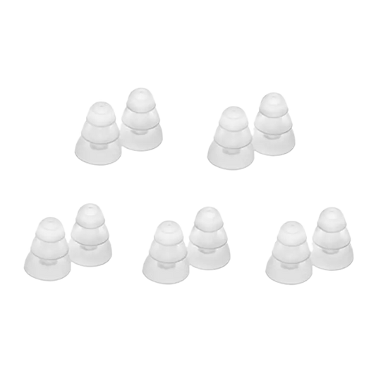 Etymotic ER38-18CLX 3-Flanged Large Clear Eartips For Long Stems - 5 Pairs