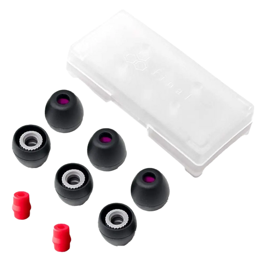 Final Black Silicone Type E Eartip Kit with Case and Nozzle Adapter